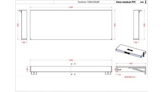 Консоль подвесная Cezares 120x8 Bianco Opaco Tavolone 41786